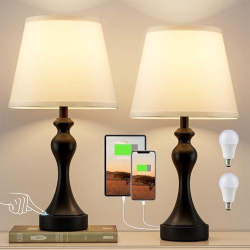 Touch Lamps Set for Nightstand - 3 Way Dimmable