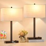 21" Dimmable Touch Bedside Lamps with USB Ports
