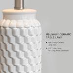 White Modern Ceramic Bedside Lamp Set of 2