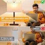 21" Dimmable Touch Bedside Lamps with USB Ports