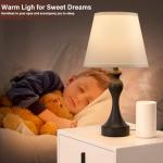 Touch Lamps Set for Nightstand - 3 Way Dimmable