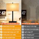 21" Dimmable Bedside Lamps with USB & AC Outlets