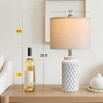 White Modern Ceramic Bedside Lamp Set of 2