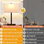 21" Dimmable Touch Bedside Lamps with USB Ports