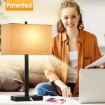 21" Dimmable Bedside Lamps with USB & AC Outlets