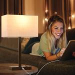 21" Dimmable Touch Bedside Lamps with USB Ports