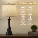Touch Lamp Set with USB Ports - 21" 2-Pack