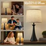 Touch Lamp Set with USB Ports - 21" 2-Pack