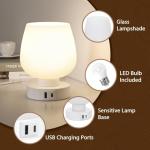 Set of 2 Touch Table Lamps with USB Ports