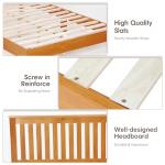 Queen Size Solid Wood Platform Bed Frame, Brown