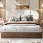 Queen Size Wood Platform Bed Frame Without Headboard