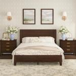 Cozyman Queen Wood Platform Bed Frame with Headboard