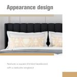 Queen Upholstered Platform Bed Frame in Black