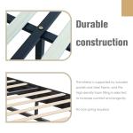 Queen Upholstered Platform Bed Frame in Black