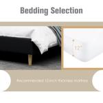 Queen Upholstered Platform Bed Frame in Black