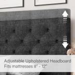 Queen Linen Upholstered Bed Frame with Wood Slats