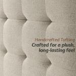 Queen Solid Wood Bed Frame with Upholstered Headboard