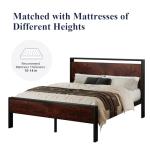 Queen Size Platform Bed Frame with Wooden Headboard