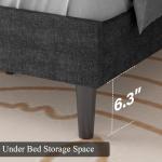 Queen Linen Upholstered Bed Frame with Wood Slats