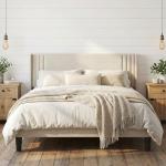 Gizoon Queen Upholstered Bed Frame with Wingback