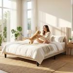 Gizoon Queen Upholstered Bed Frame with Wingback