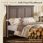 Solid Wood Queen Bed Frame with High Headboard