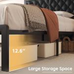 Fluest Queen Bed Frame with Storage and Headboard