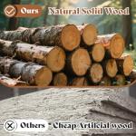 Solid Wood Queen Bed Frame with High Headboard