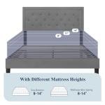 Allewie Queen Upholstered Platform Bed Frame, Light Grey