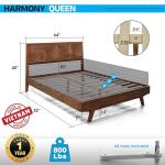Queen Platform Bed Frame in Walnut Finish