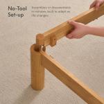 Solid Rubberwood Queen Bed Frame with Storage