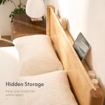 Solid Rubberwood Queen Bed Frame with Storage