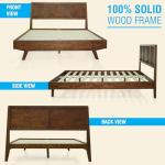 Queen Platform Bed Frame in Walnut Finish