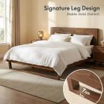 Solid Acacia Wood King Bed Frame with Storage