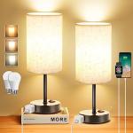 Set of 2 Dimmable Bedroom Table Lamps