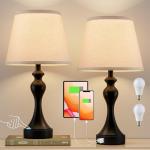 Touch Table Lamps Set of 2 with USB Ports