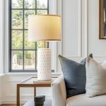 Set of 2 Modern 20" White Bedside Lamps