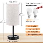Set of 2 Dimmable Bedroom Table Lamps