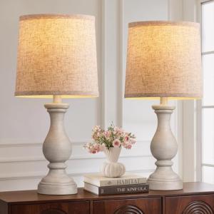 Set of 2 Rustic Farmhouse Table Lamps