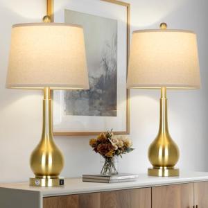 Gold Touch Control Table Lamps Set of 2