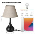 Set of 2 Dimmable 17” Touch Table Lamps