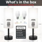 Set of 2 Pull Chain Bedside Table Lamps