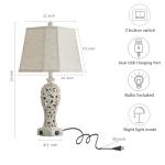 Rustic Farmhouse Table Lamps with USB Ports