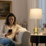 Gold Touch Control Table Lamps Set of 2