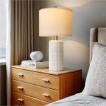 Set of 2 Small White Ceramic Table Lamps