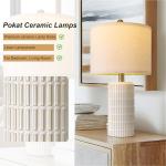 Set of 2 Small White Ceramic Table Lamps