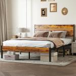 OLIXIS Sturdy Full Bed Frame with Headboard