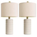 Set of 2 Small White Ceramic Table Lamps