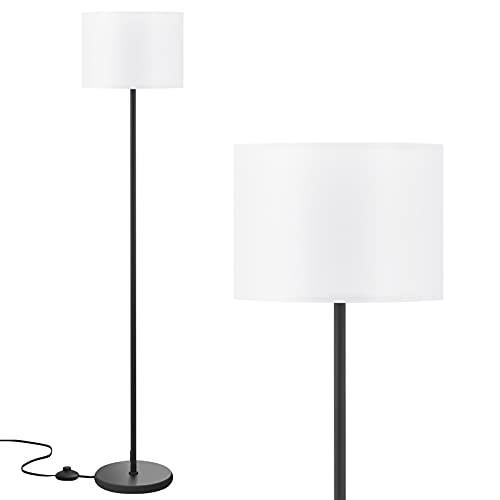 Sleek Floor Lamp with White Shade and Foot Switch