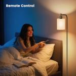 Dimmable Floor Lamp with Remote and Linen Shade